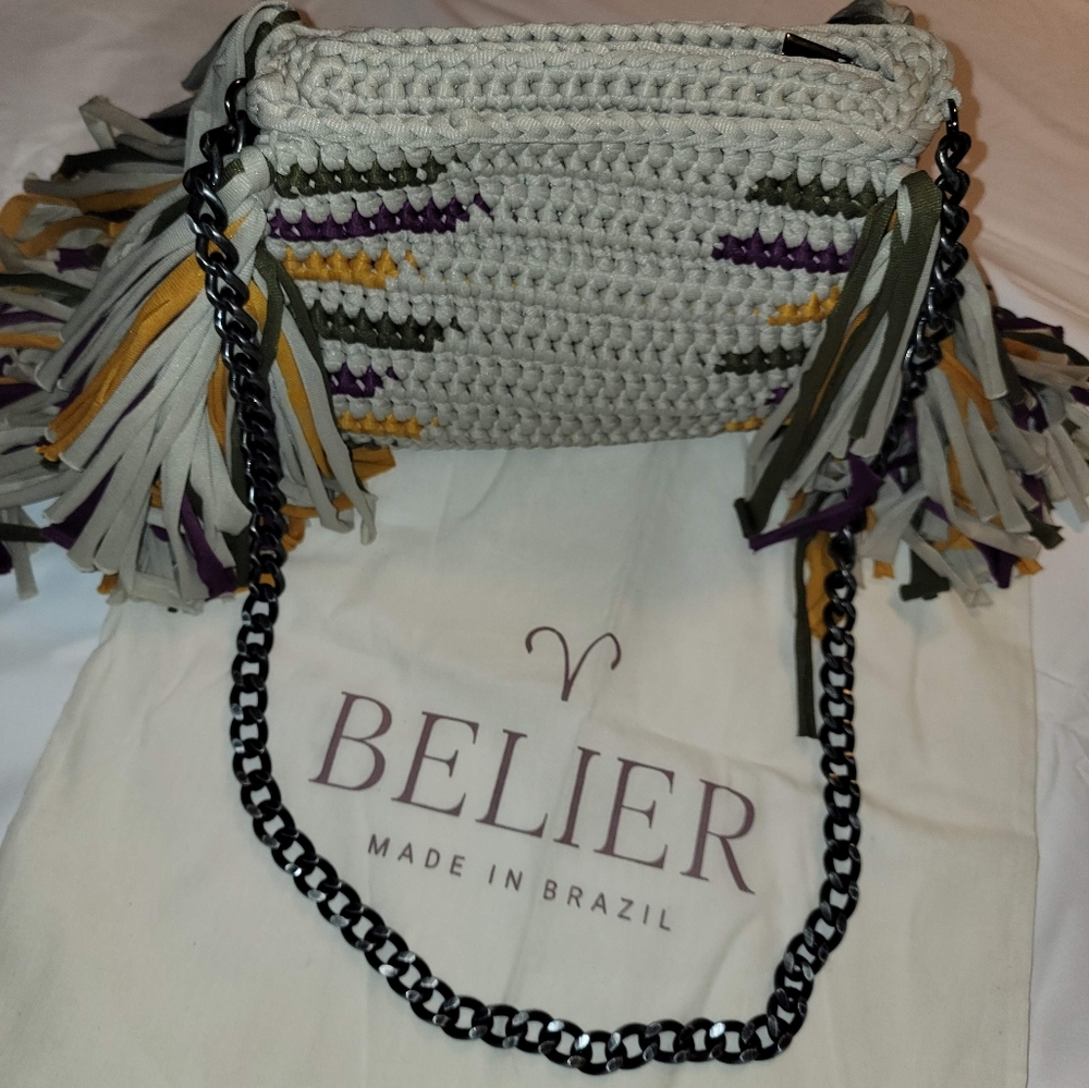 NEW Belier Belier BOLSA Crochet FRINGE Bag - Picture 15 of 16